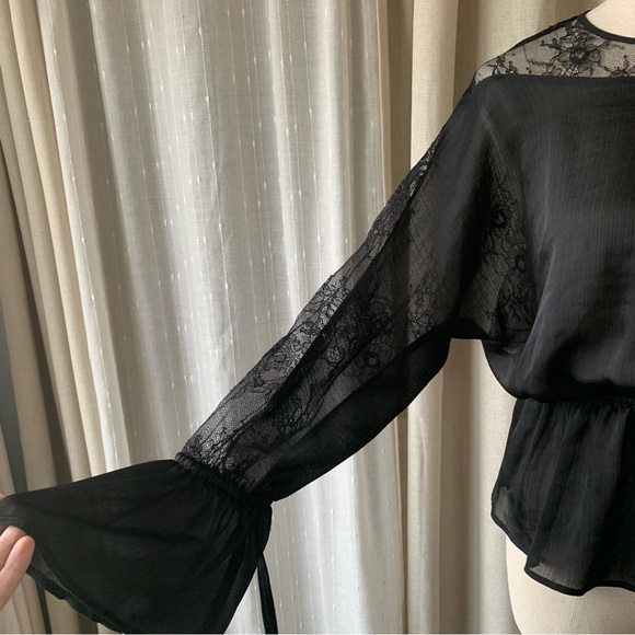 BLACK NO NAME LACE WHIMSIGOTH BLOUSE - Picture 5 of 8